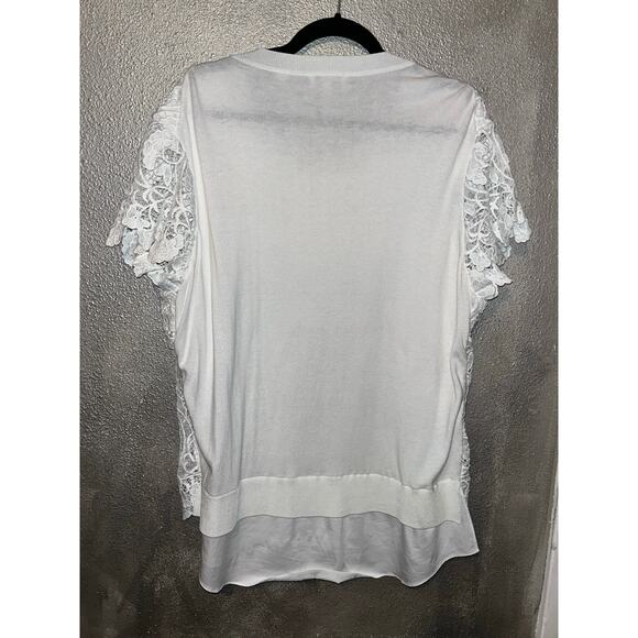 Ted Baker London Kitta Coquette Romantic Office Boho White Front Lace Top - Picture 10 of 12